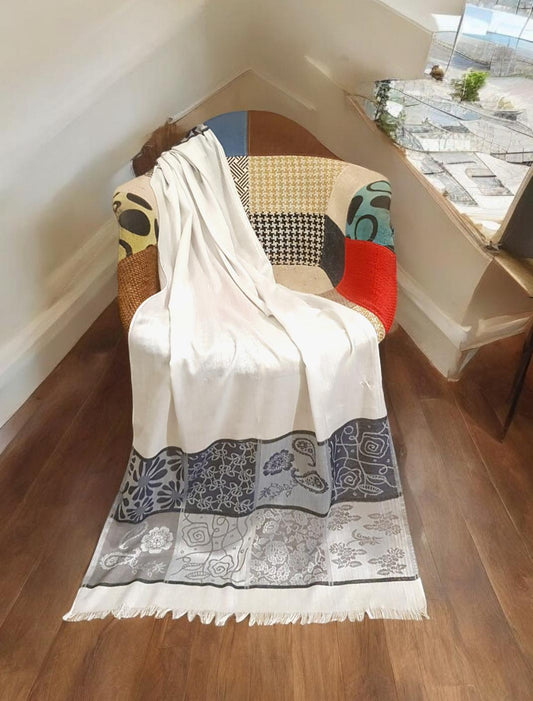Turkish Lawn Self Print Stole