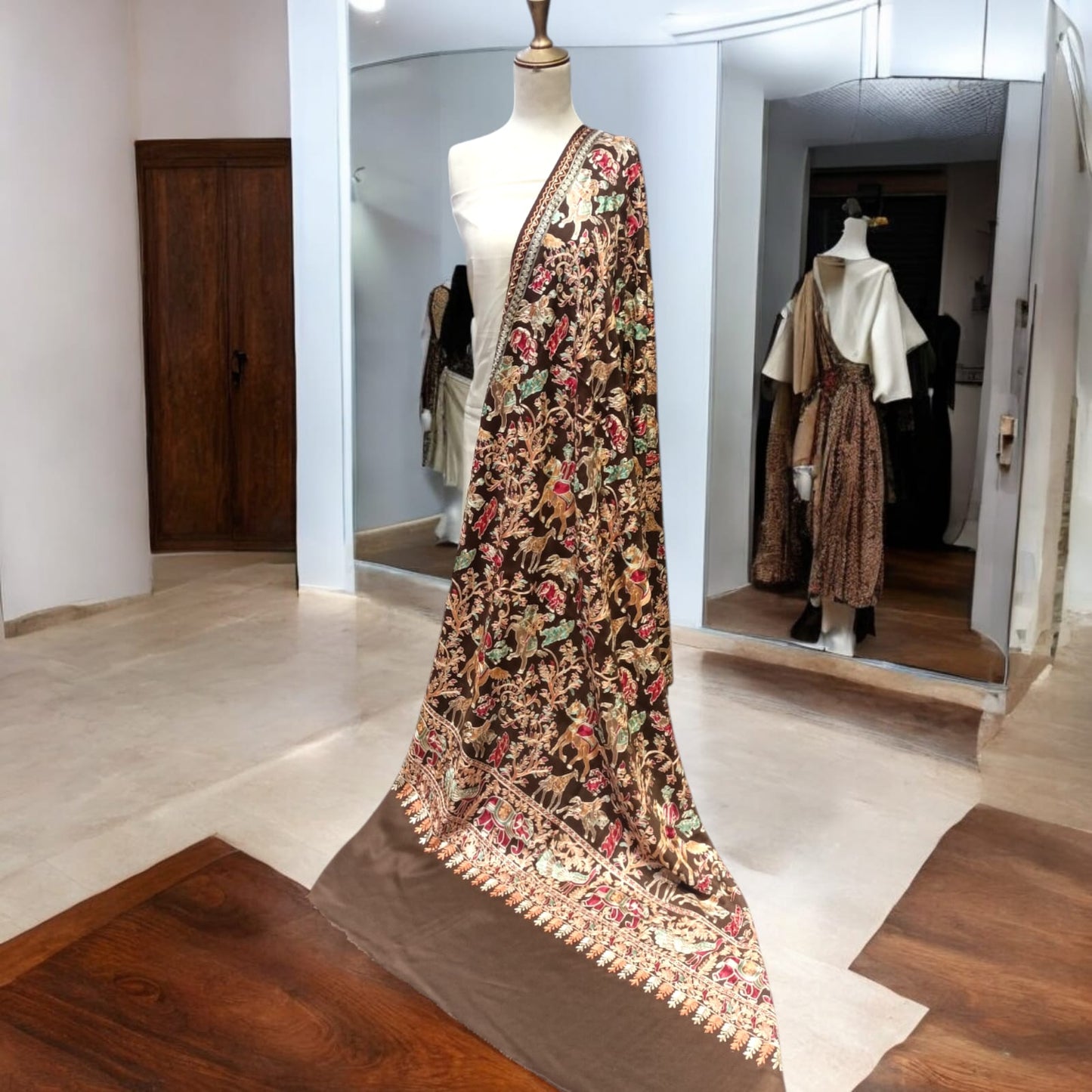 Shikargah Embroidered Pashmina