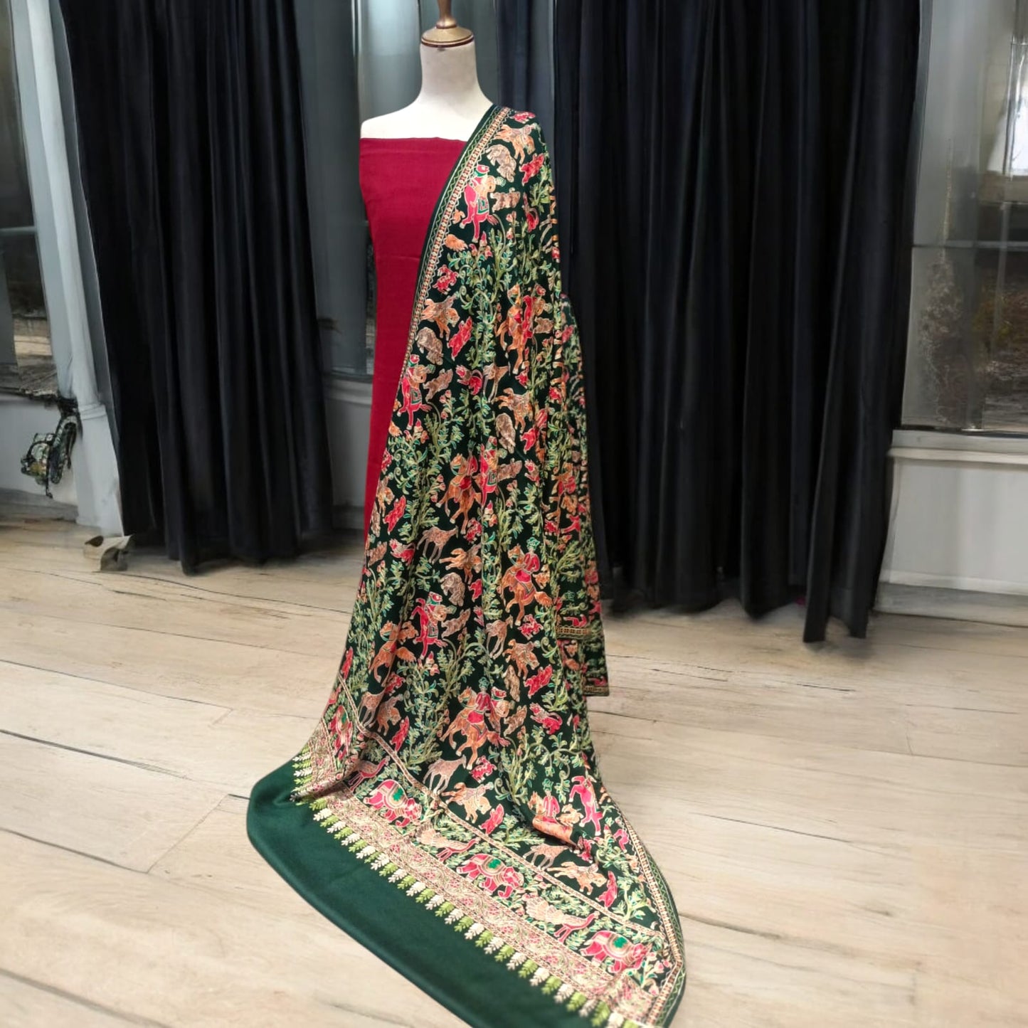 Shikargah Embroidered Pashmina
