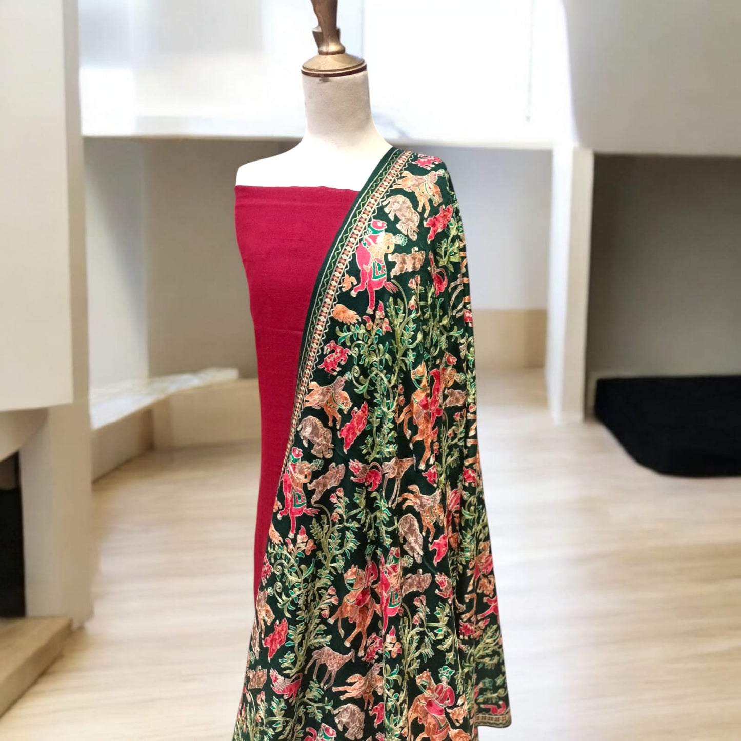 Shikargah Embroidered Pashmina