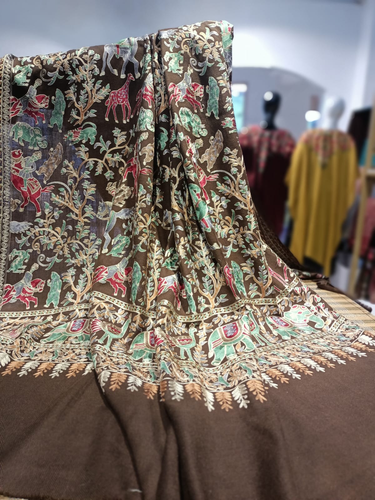 Shikargah Embroidered Pashmina