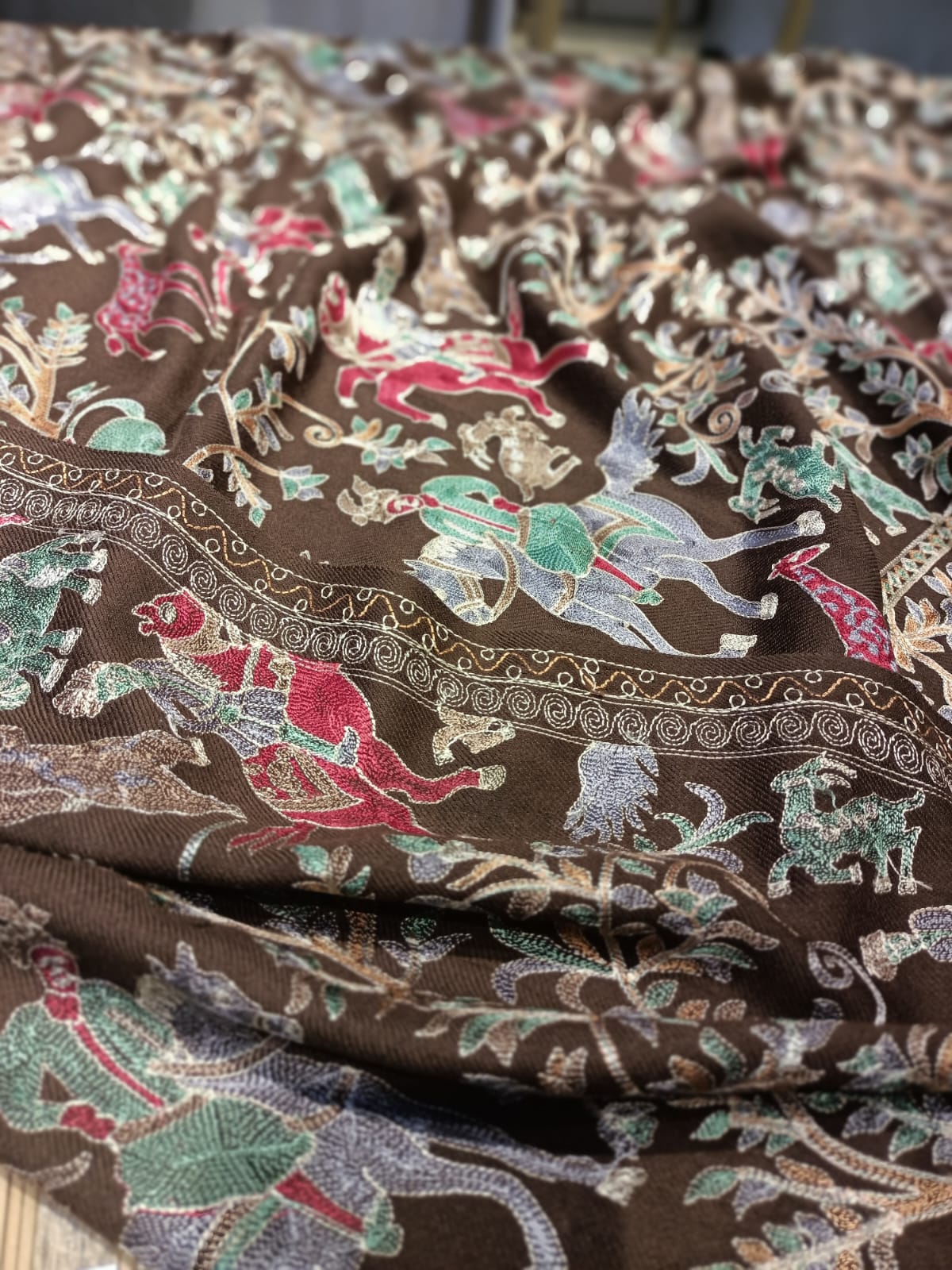 Shikargah Embroidered Pashmina