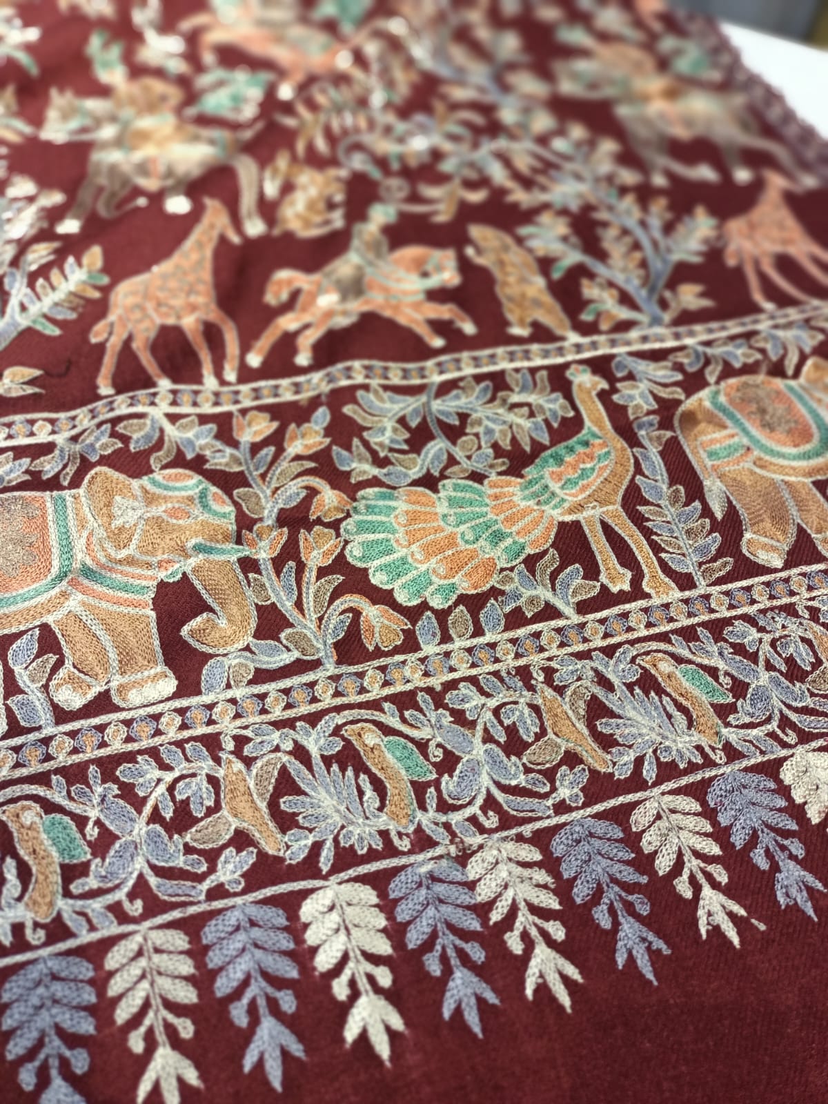 Shikargah Embroidered Pashmina