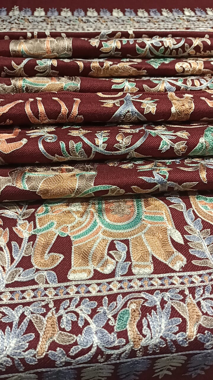 Shikargah Embroidered Pashmina