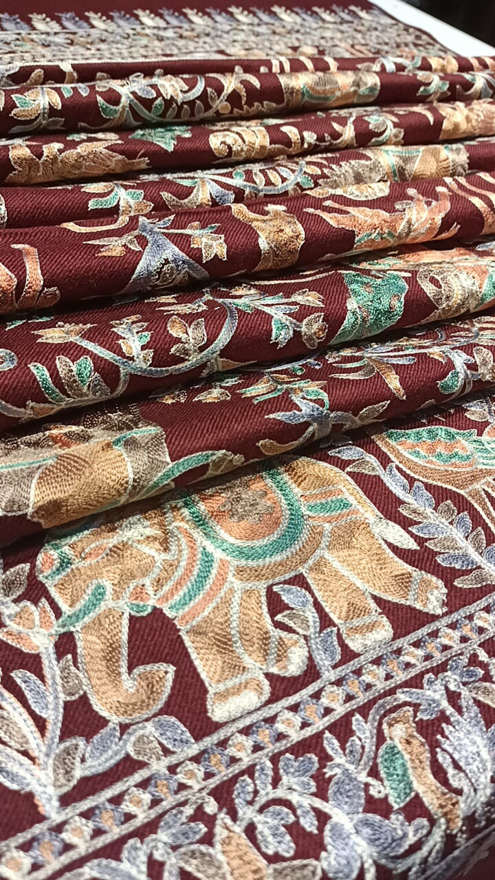 Shikargah Embroidered Pashmina