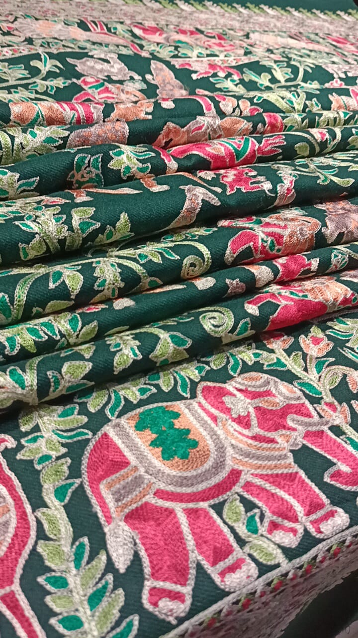 Shikargah Embroidered Pashmina