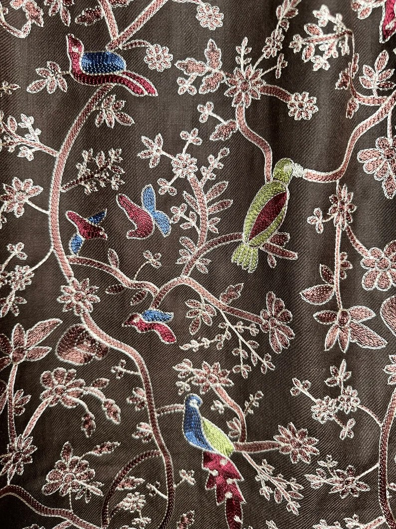 Pictorial Birds of Paradise Kashmiri Ari Silk Thread