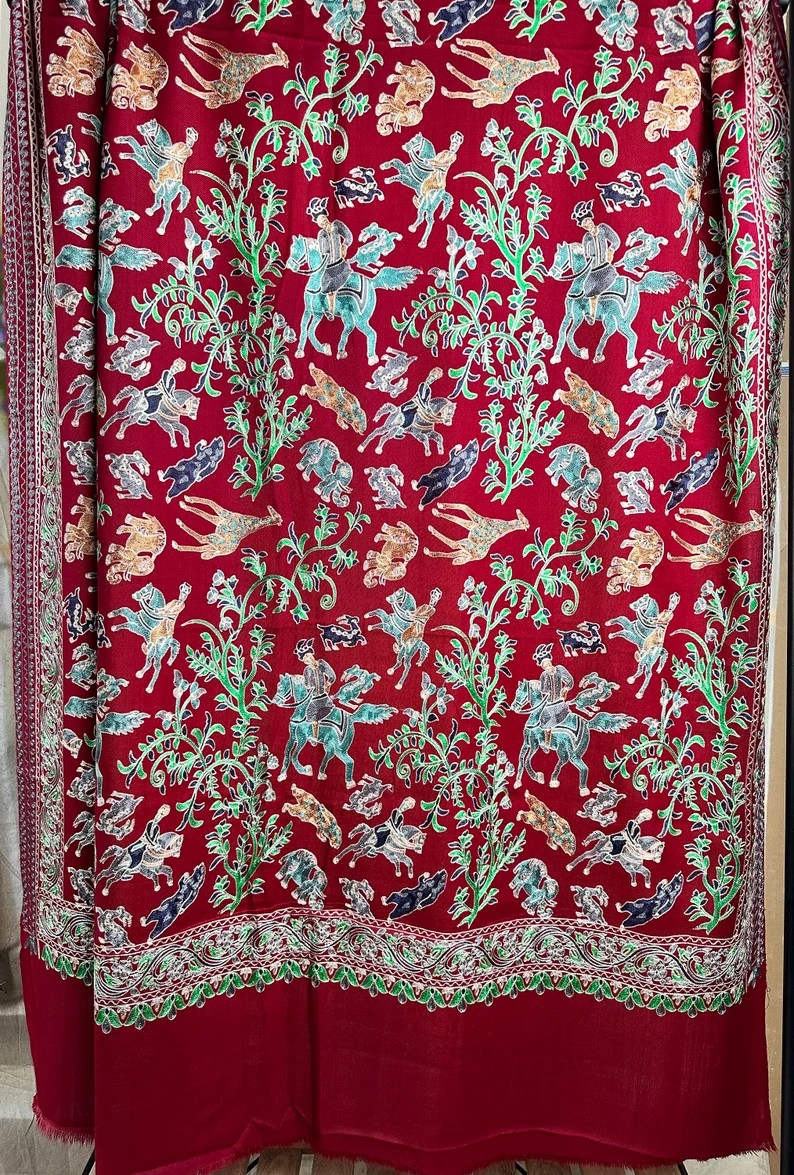 Shikargah Pictorial Kashmiri Ari Silk Thread
