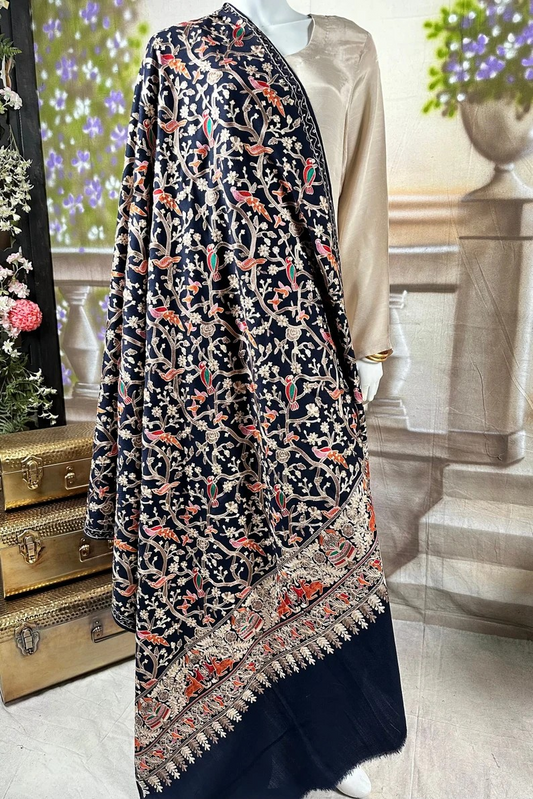 Pictorial Birds of Paradise Kashmiri Ari Silk Thread